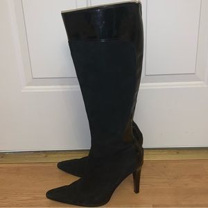Black Heeled Knee High Boots